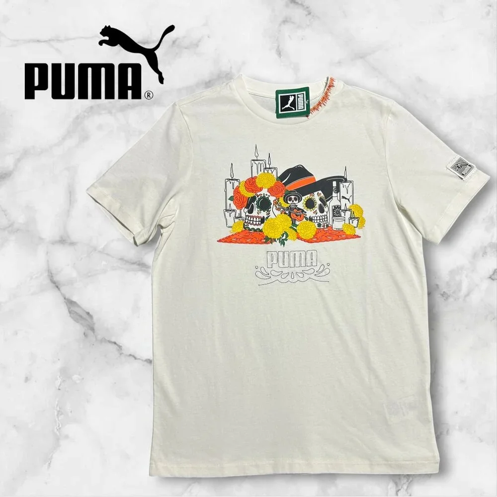 PUMA Classics Limited Edition T-Shirt: Dia de Muertos (White-Medium)